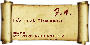 Fürszt Alexandra névjegykártya